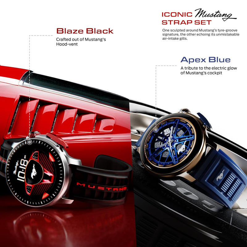 GOBOULT GOBOULT Mustang Racer Smart Watch 1.43'' AMOLED Display, Rotating Bezel, BT Calling, 150+Watchfaces, 500 Nits Brightness, AI Voice Assistant, SpO2 Monitoring, 120+ Sports Mode (Black Blaze) - image 9