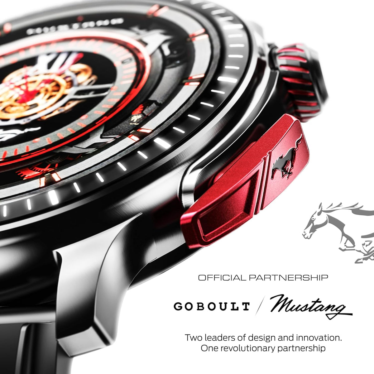 GOBOULT GOBOULT Mustang Racer Smart Watch 1.43'' AMOLED Display, Rotating Bezel, BT Calling, 150+Watchfaces, 500 Nits Brightness, AI Voice Assistant, SpO2 Monitoring, 120+ Sports Mode (Black Blaze) - image 2