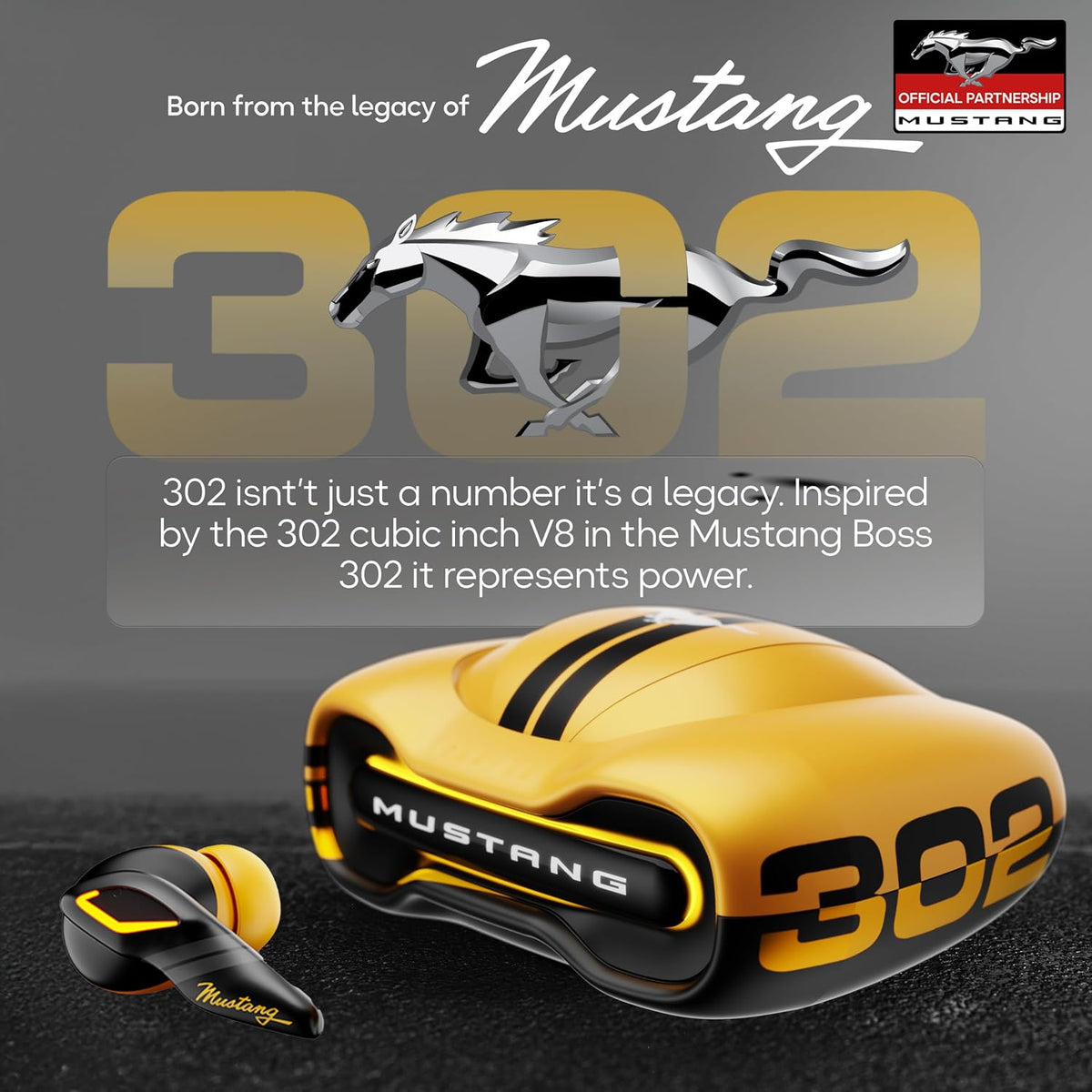 GOBOULT GOBOULT Mustang Torq Wireless in Ear Earbuds with 60H Playtime, App Support, Quad Mic ENC, 45ms Low Latency, 13mm Driver, Breathing LEDs, Made in India Ear Buds Wireless (Yellow) - image 4