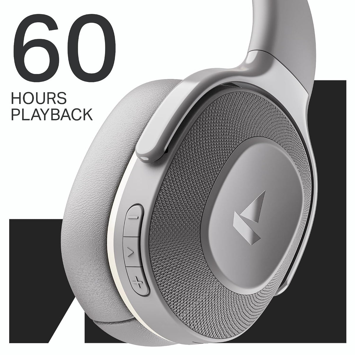 boAt Rockerz 413, 60H Battery, 40Mm Drivers, Dual Pair,ENx Tech, Low Latency, Stream Ad Free Music via App Support, Bluetooth Headphones, Wireless Over Ear Headphone with Mic (Ash Grey)