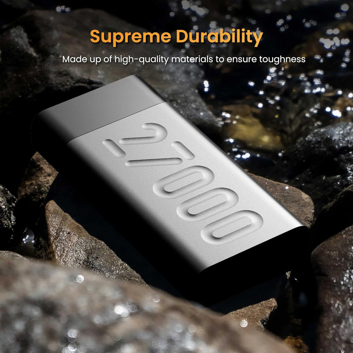 Ambrane Ambrane 27000mAh Powerbank, 20W Fast Charging, Triple Output (2 USB & 1 Type C), PD, Quick Charge for iPhone, Android & Other Devices, Made in India + Type C Cable (Stylo Pro 27K, Black) Black (22.5W) 27000 mAh (22.5W) - image 8