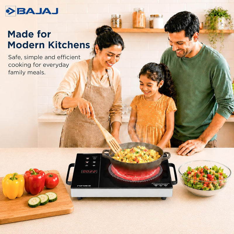 Bajaj Bajaj IRX 220F Infrared Induction Cooktop | 2200 Watts | 11 Power Level | 3 Preset Menu | Feather Touch Controls | Digital display | 1 Year Warranty 【Black/Silver】 - image 7