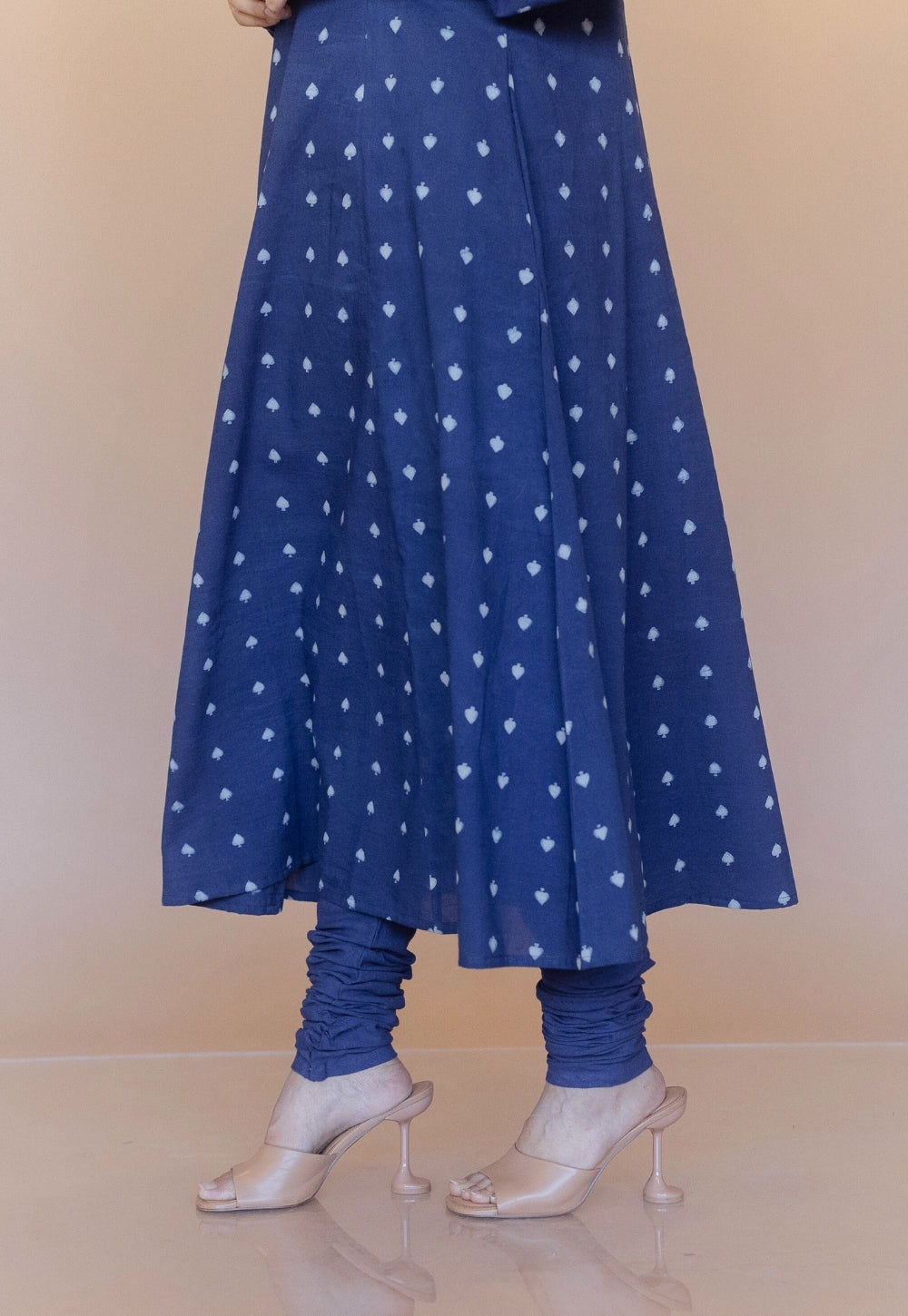 Shinat Blue Dabu Cotton Kali Kurta