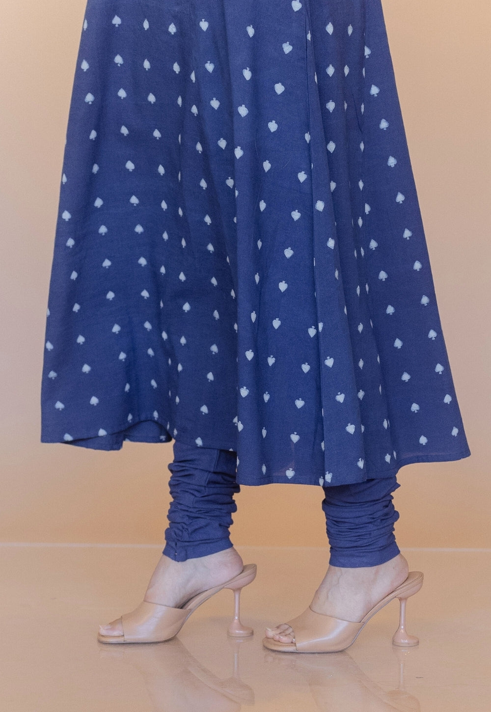 Shinat Blue Dabu Cotton Kali Kurta