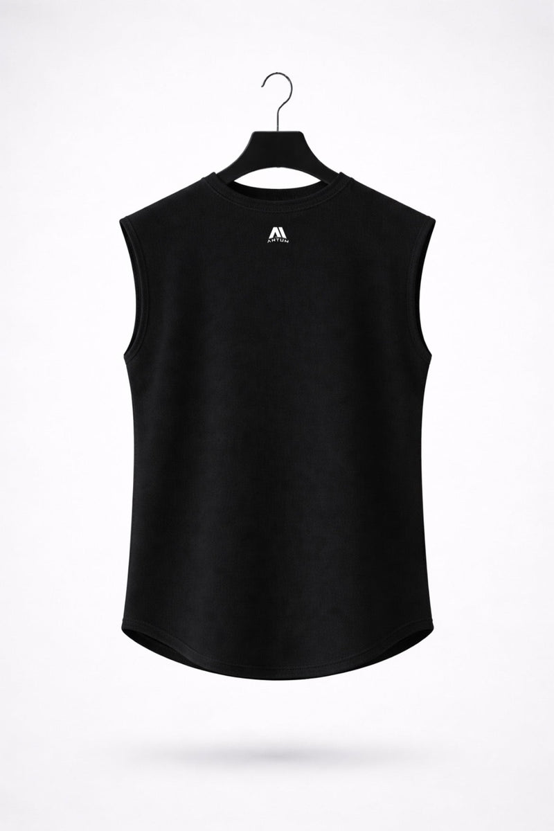 Black Drop Shoulder Sleeveless