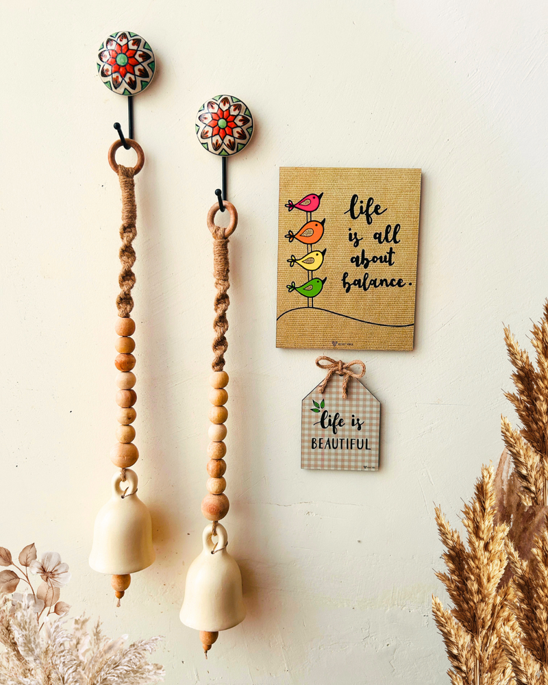 Easy Decor Bell Combos | Quotes with macrame ceramic bells