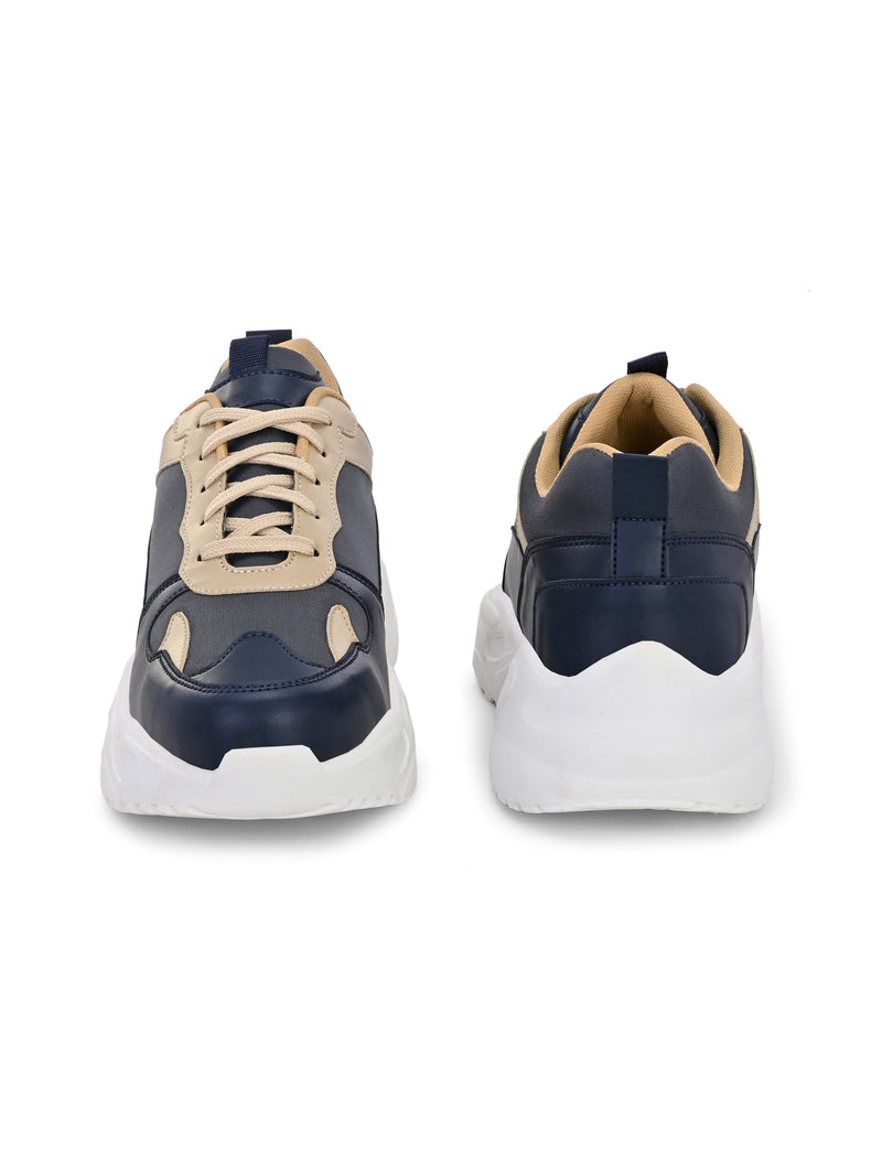 EL PASO Men Blue Faux Leather Casual Lace Up Sneakers-7