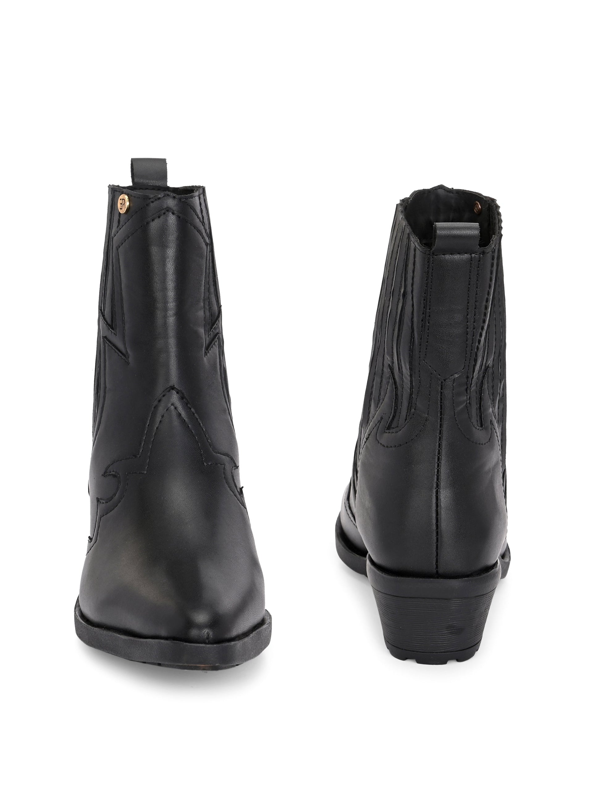 EL PASO Women Faux Leather Casual Slip On Cowboy Boots-7