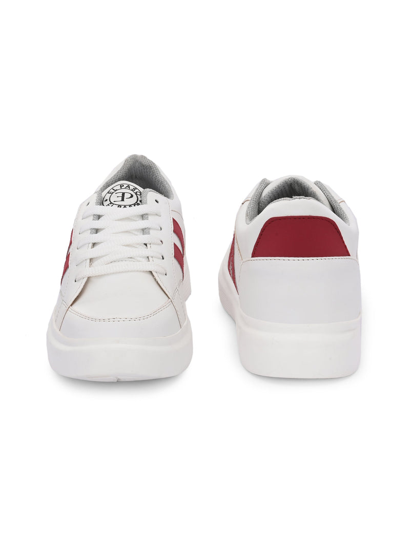 EL PASO Faux Leather Casual Lace Up Sneakers For Women-17