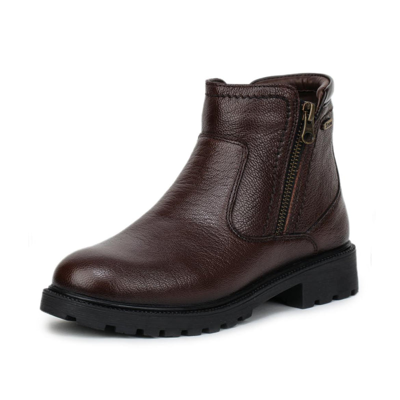 Genuine Leather Zipper Boots for Women - 9051