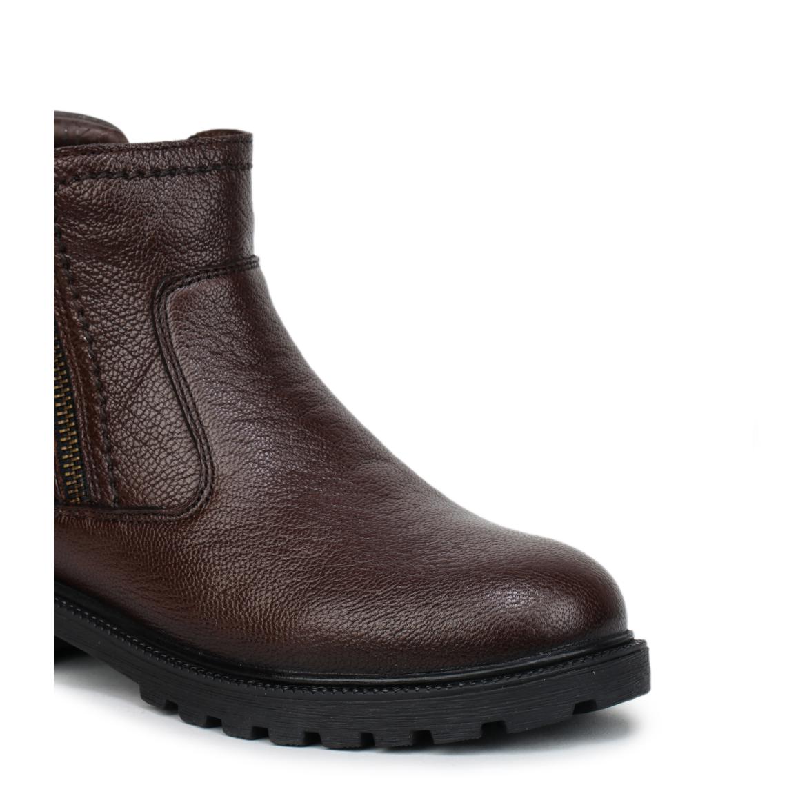 Genuine Leather Zipper Boots for Women - 9051