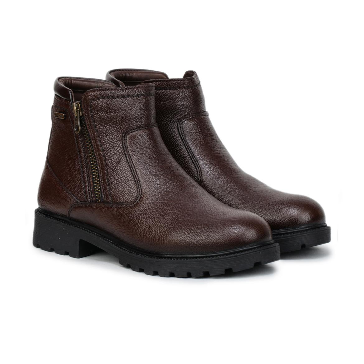 Genuine Leather Zipper Boots for Women - 9051