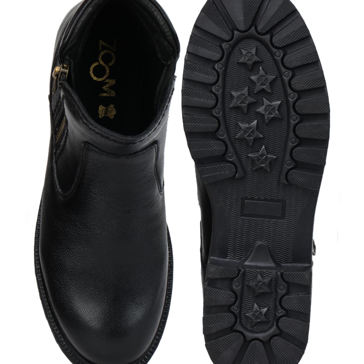 Genuine Leather Zipper Boots for Women - 9051