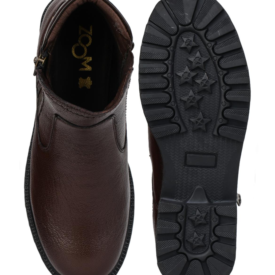 Genuine Leather Zipper Boots for Women - 9051