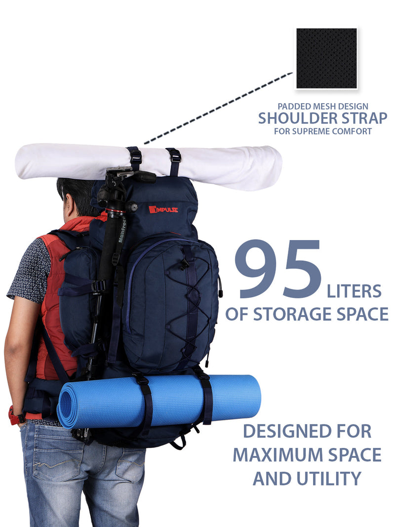 95 Litres Impulses Impulse Captain Blue Trekking bag-8