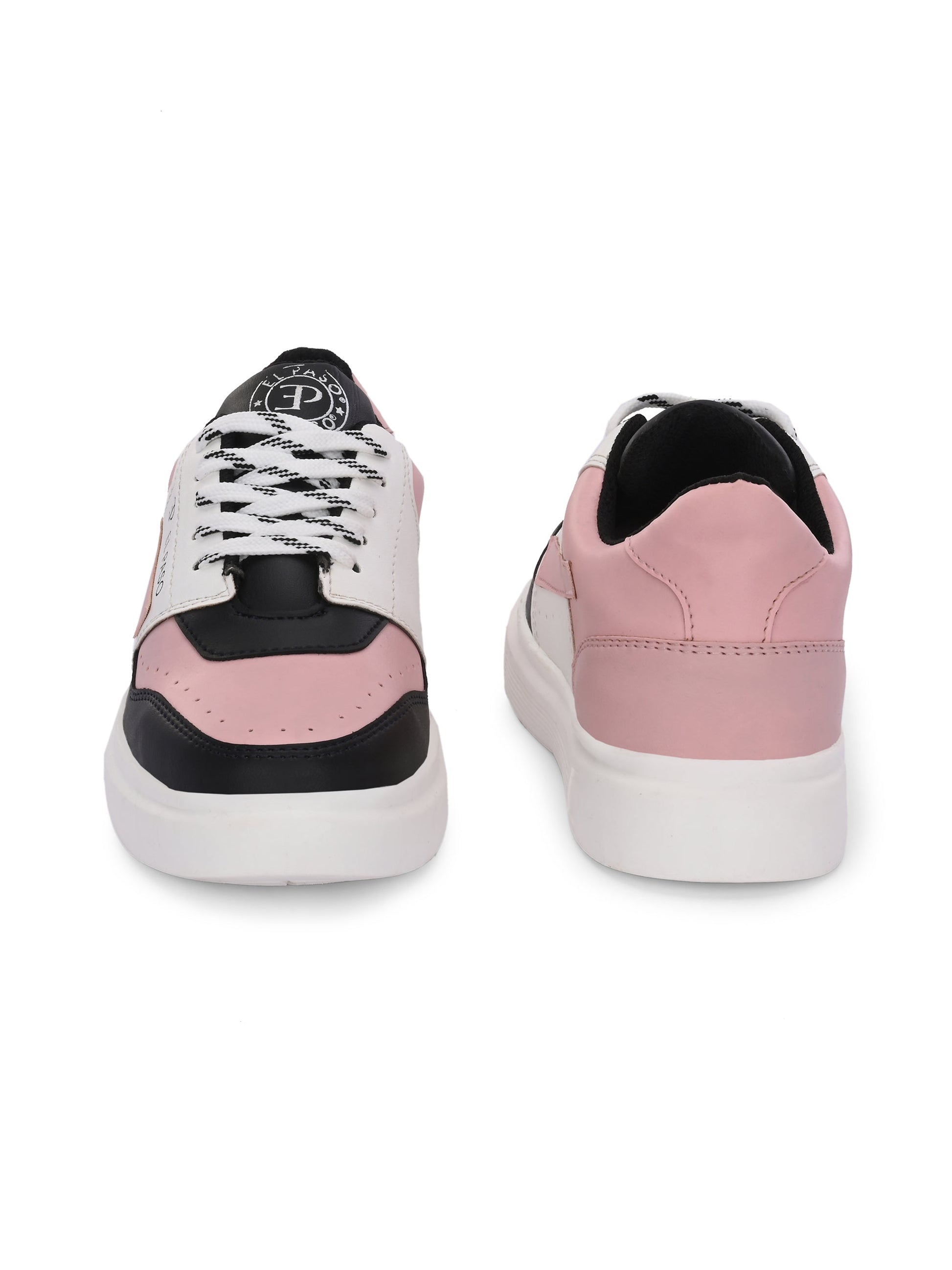 EL PASO Faux Leather Casual Lace Up Sneakers For Women-27
