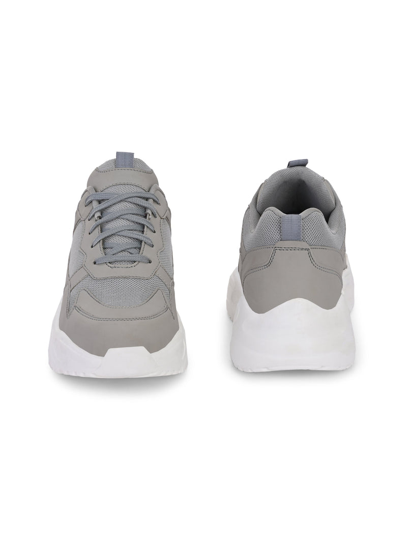 EL PASO Men Grey Faux Leather Casual Lace Up Sneakers-7