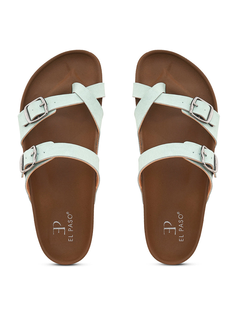 Women One Toe Flats with Buckles-11