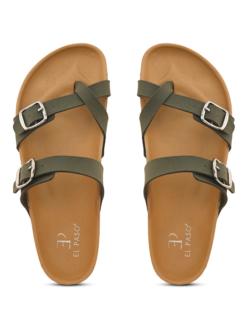 Women One Toe Flats with Buckles-23