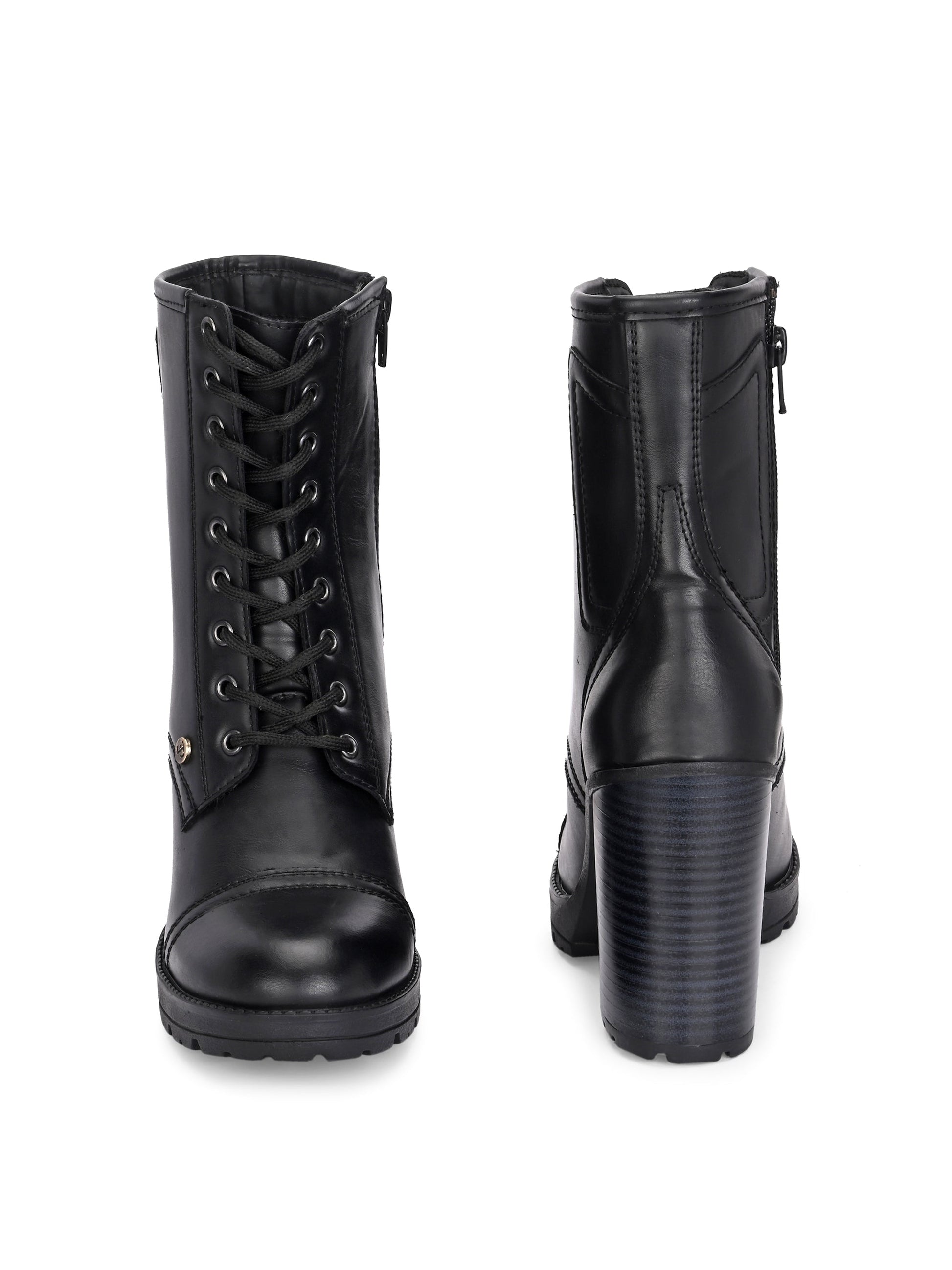 EL PASO Women Faux Leather Casual Lace Up Boots-7