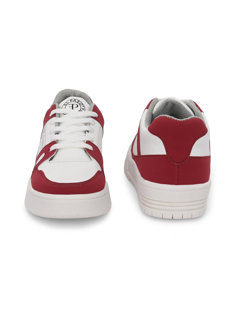 EL PASO Faux Leather Casual Shoes Lace Up Sneakers For Women-35