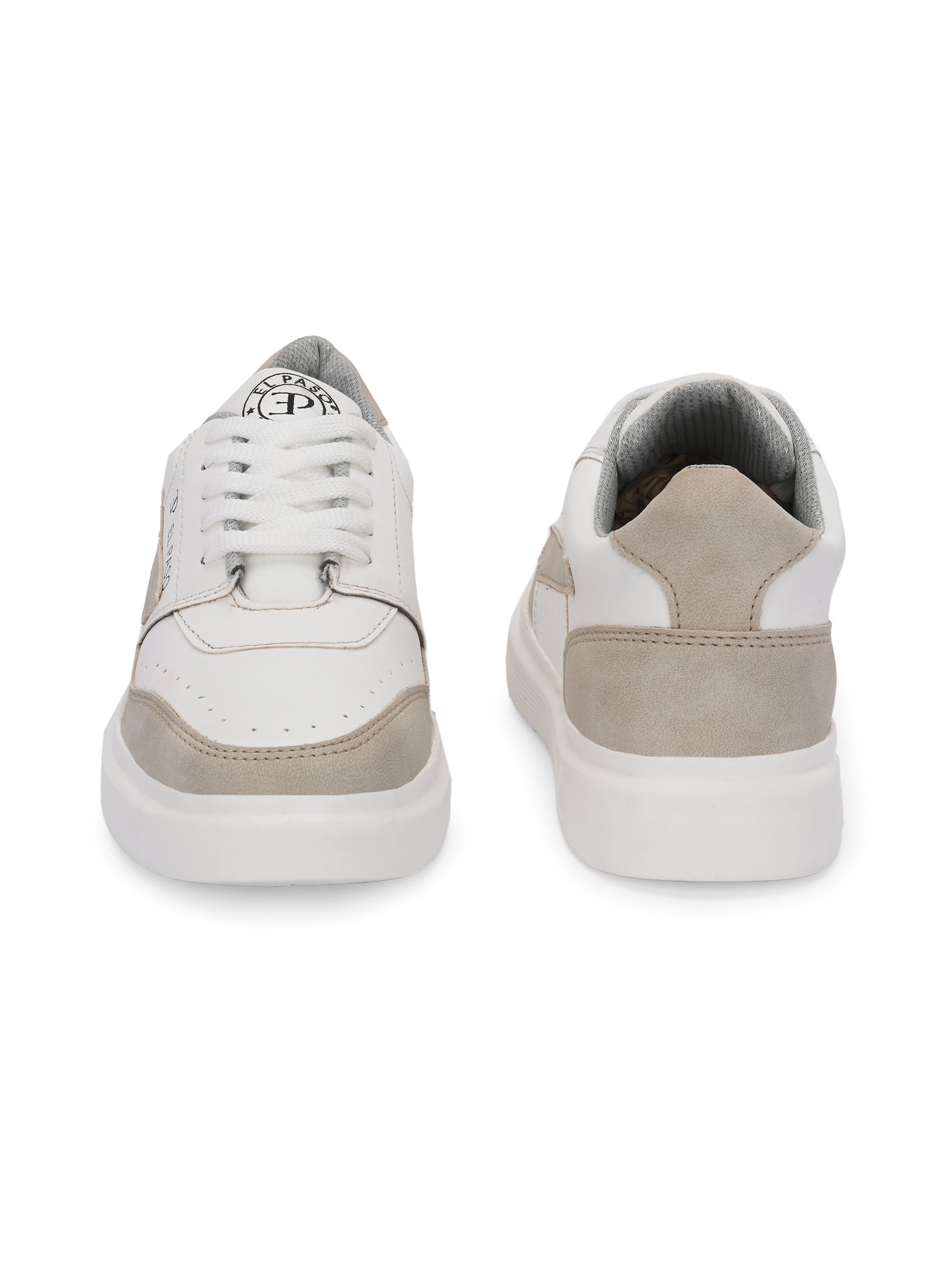 EL PASO Faux Leather Casual Lace Up Sneakers For Women-9