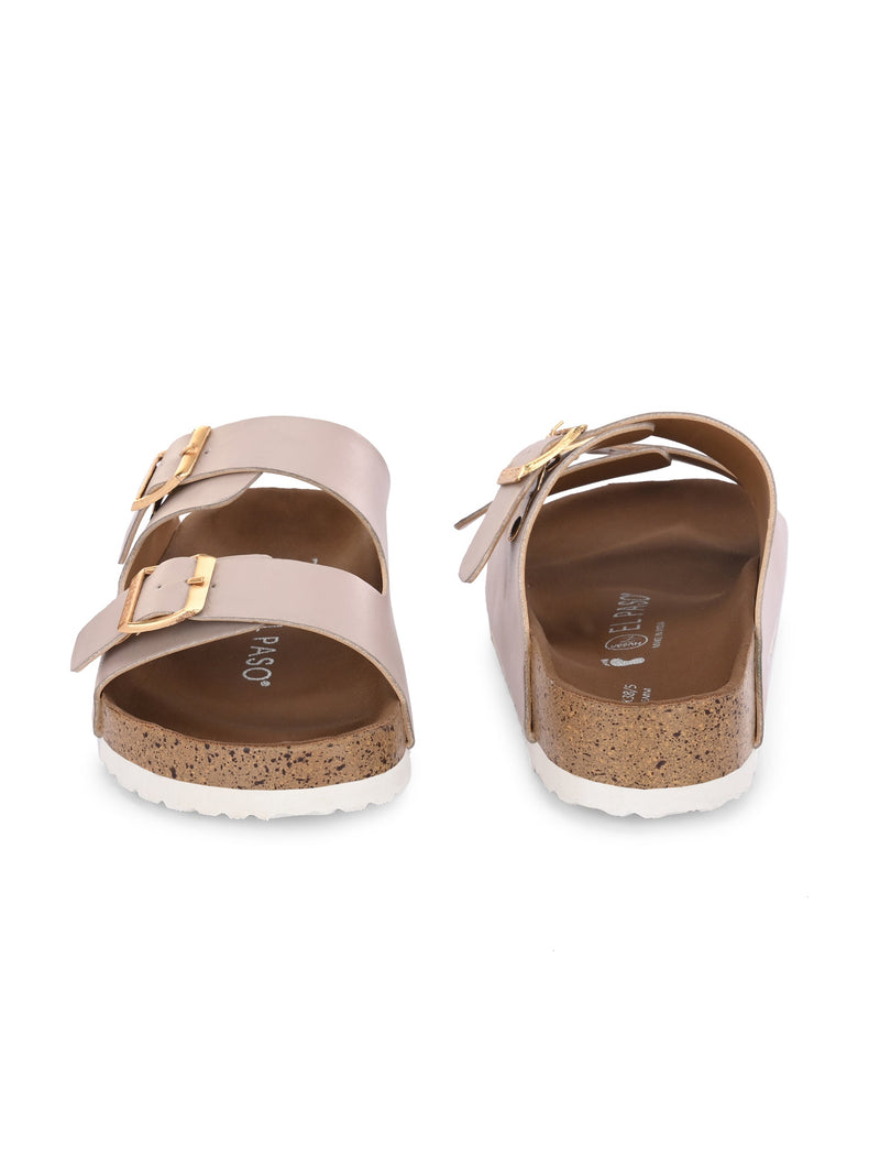 Luxurious Camel Leather Double-Strap Sandal For Women-8