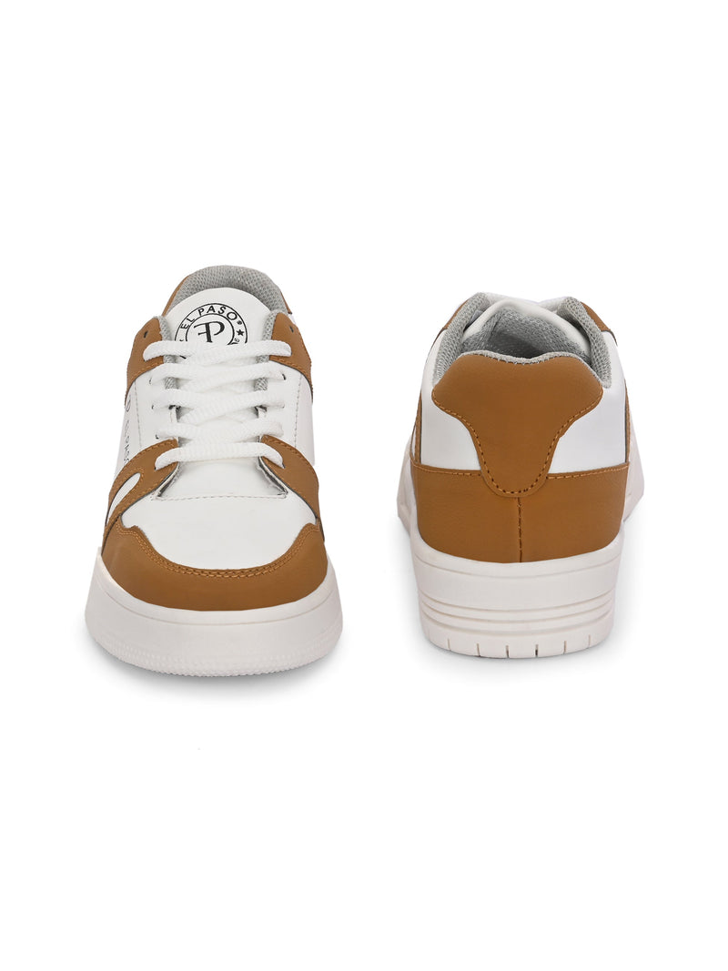EL PASO Faux Leather Casual Shoes Lace Up Sneakers For Women-52