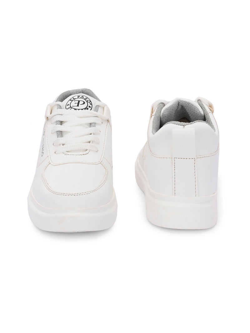 EL PASO Faux Leather Casual Lace Up Sneakers For Women-45