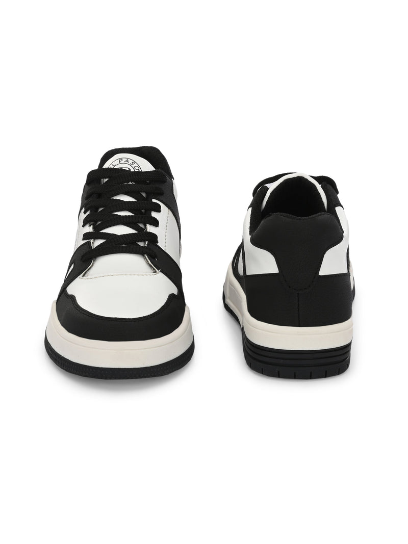 EL PASO Faux Leather Casual Shoes Lace Up Sneakers For Women-43