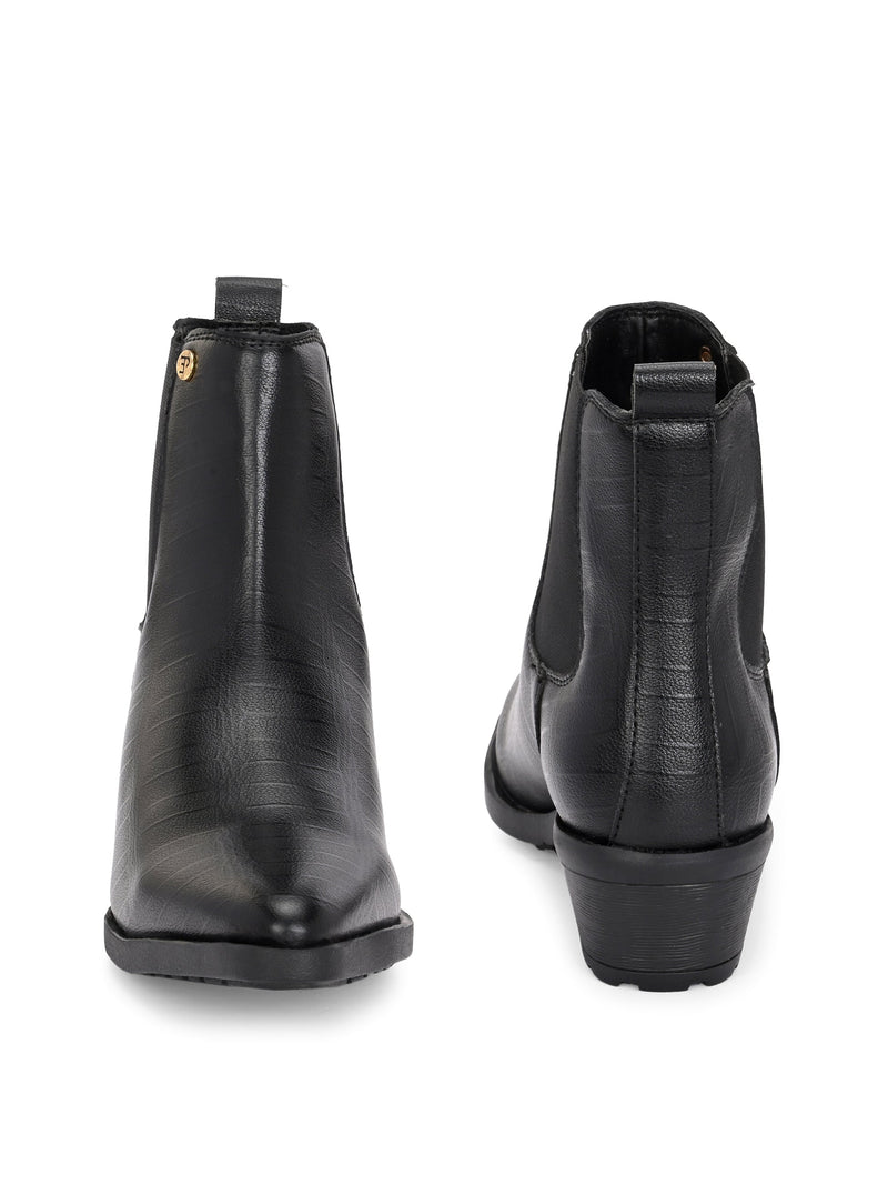 EL PASO Women Faux Leather Casual Slip On Boots-6
