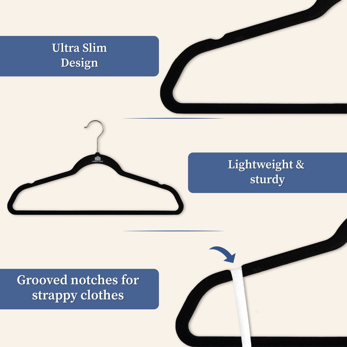 Velvet Anti-Slip Hanger | Ultra Thin Velvet Hanger