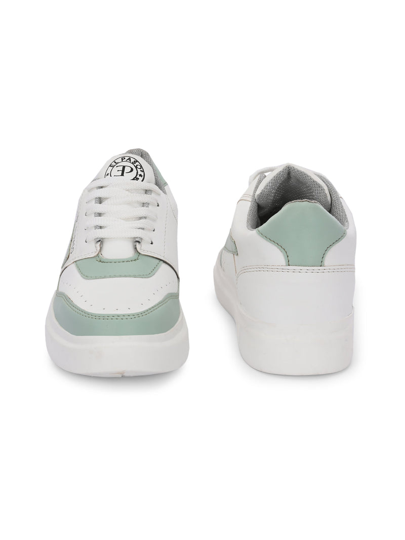EL PASO Faux Leather Casual Lace Up Sneakers For Women-18
