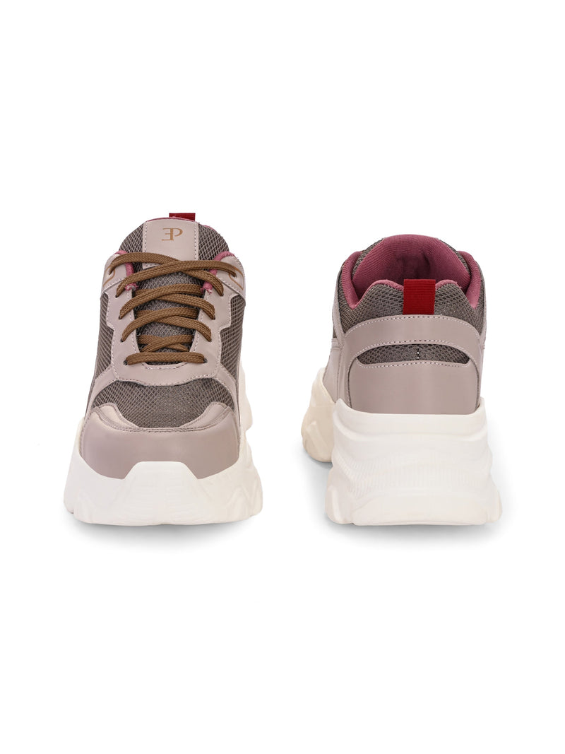 EL PASO Women Faux Leather Casual Lace Up Sneakers-15