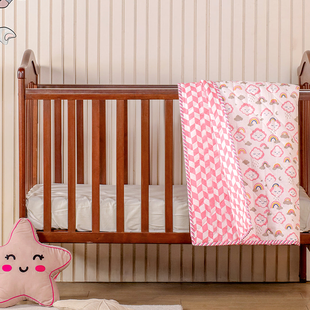 Baby Pink Cloudnine - Printed Baby Blanket-8