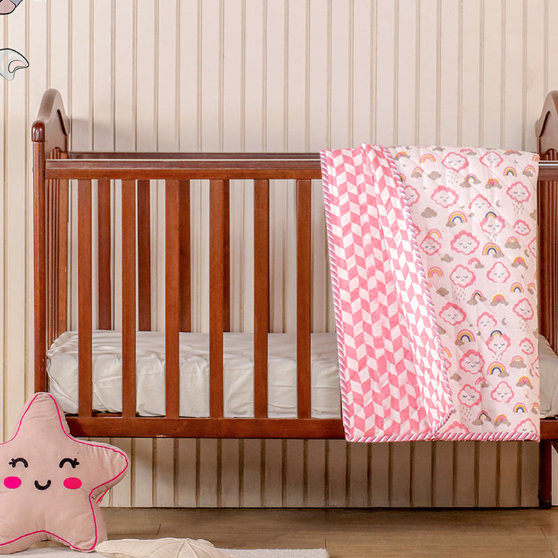 Baby Pink Cloudnine - Printed Baby Blanket-8