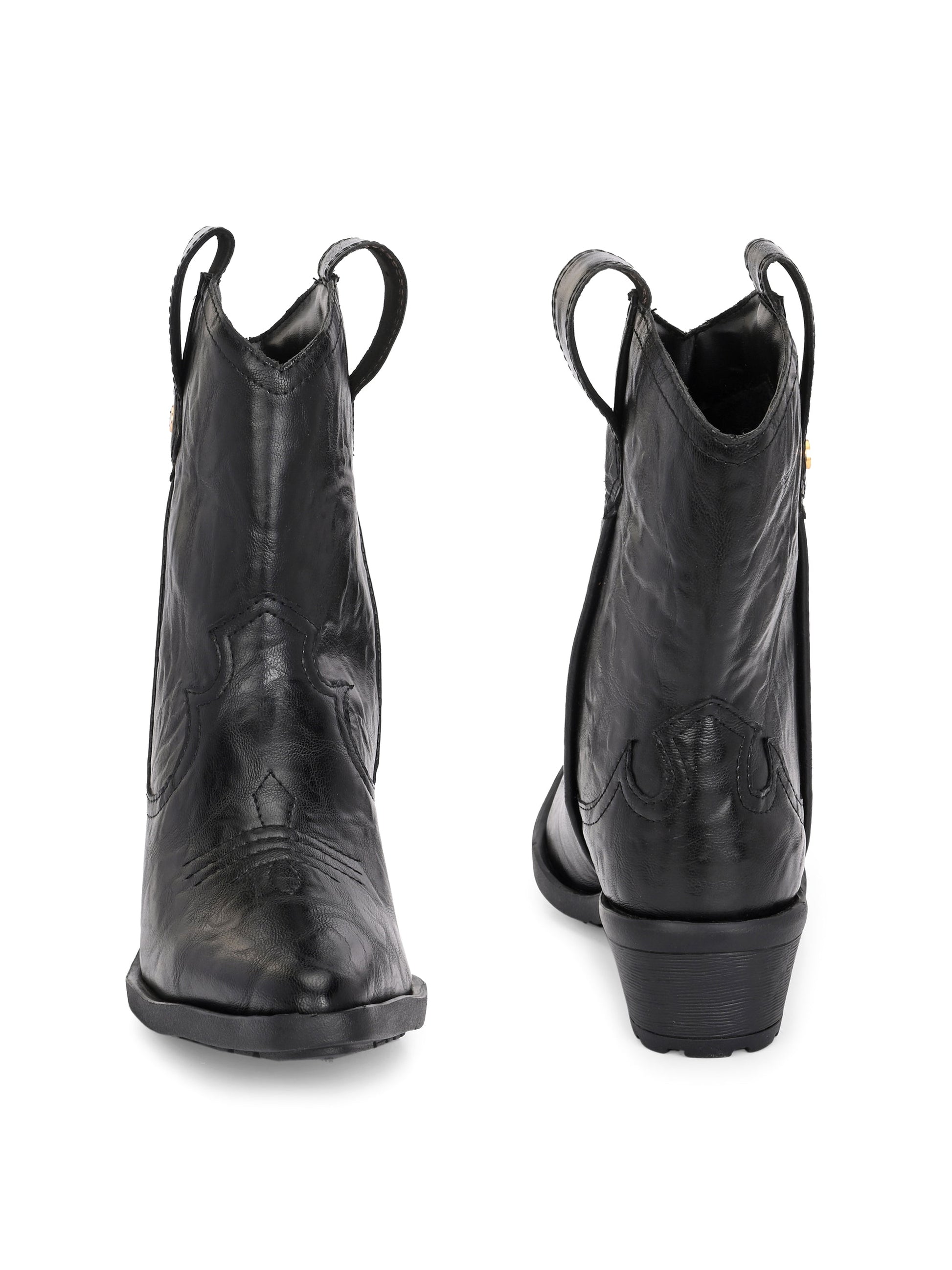 EL PASO Women Faux Leather Casual Slip On Cowboy Boots-14