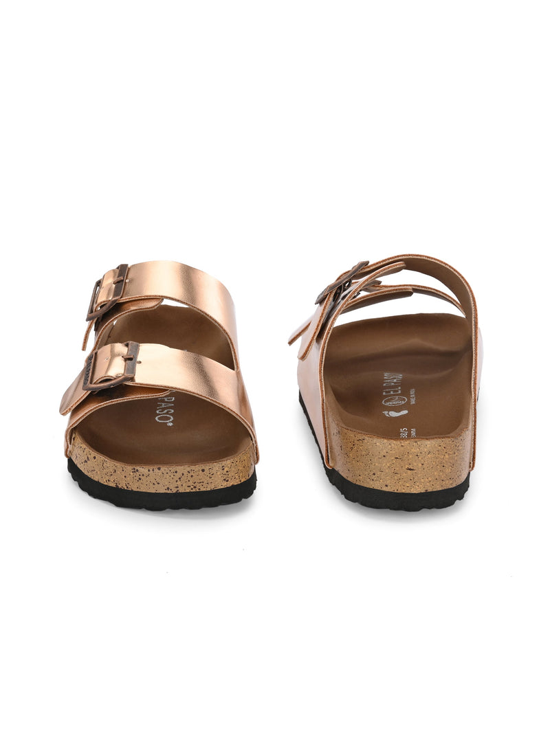 Luxurious Camel Leather Double-Strap Sandal For Women-50