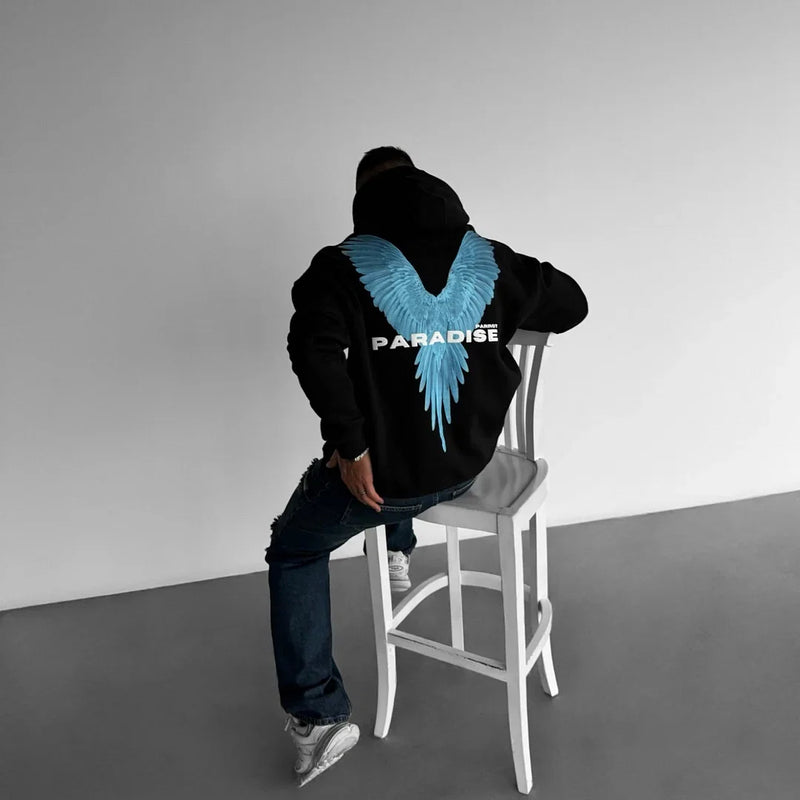 Paradise Parrot - Black - Oversized Hoodie 400 GSM