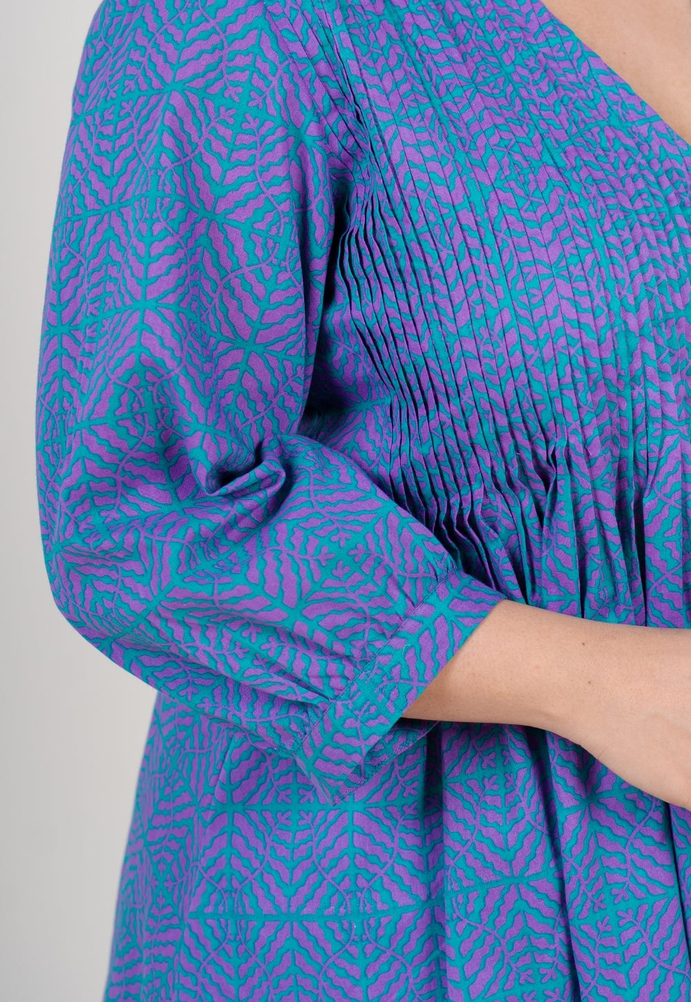 Hiral Purple Printed Mul A Line Short Top