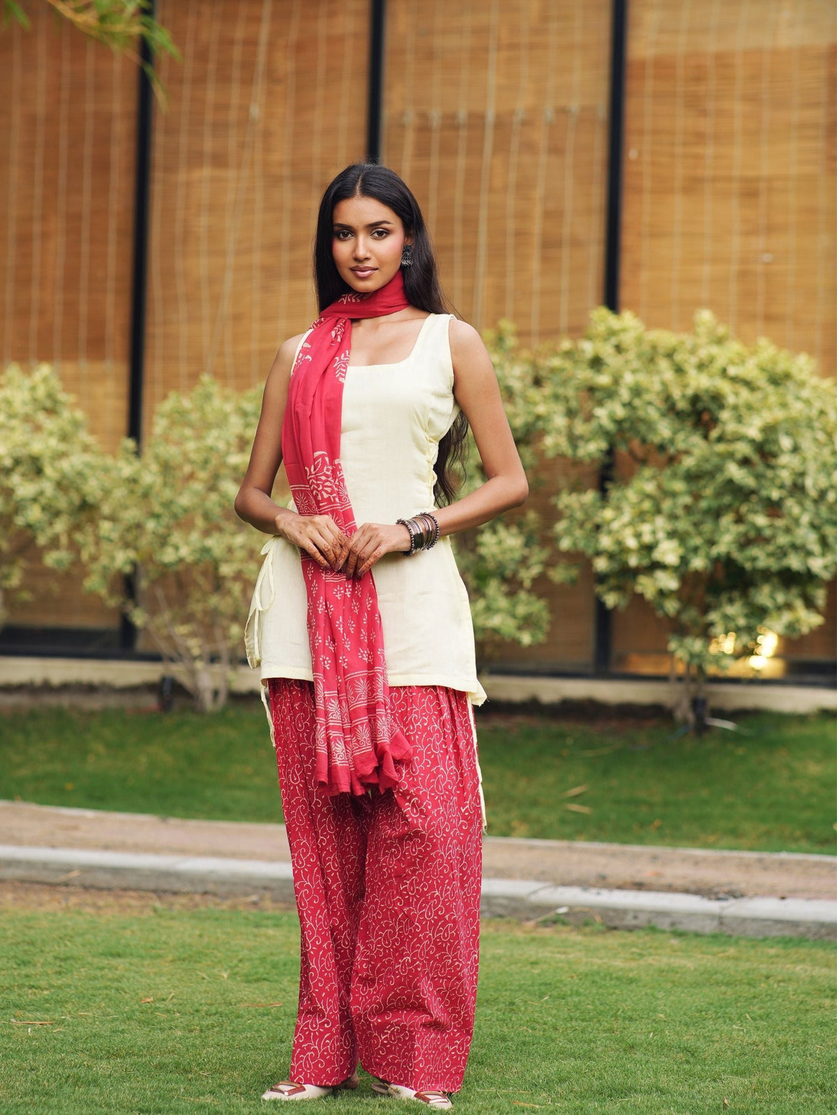 Tani Farshi Three Piece Cotton Suit Set for Women