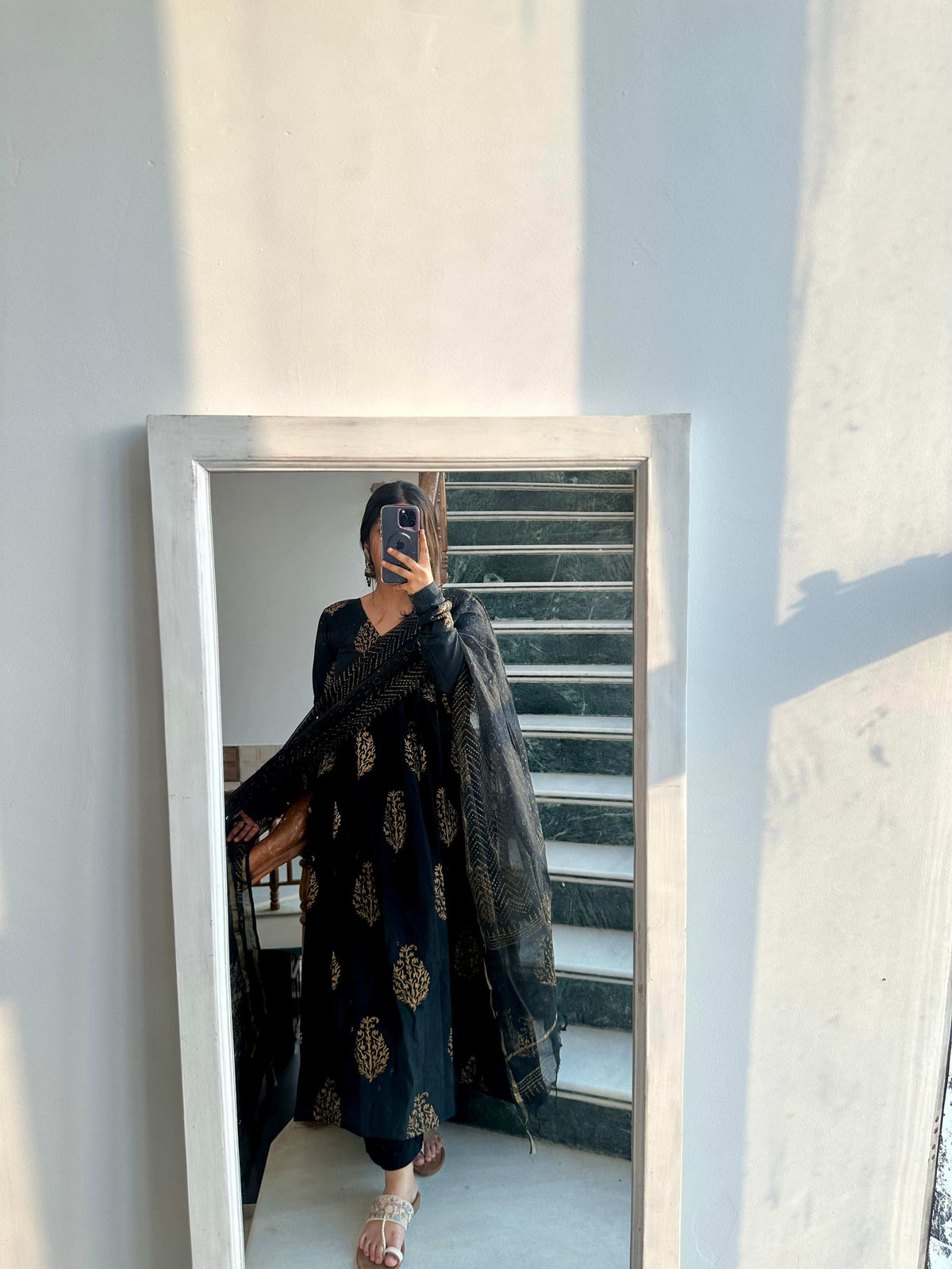 Karaj set ( Kota doriya set ) Black