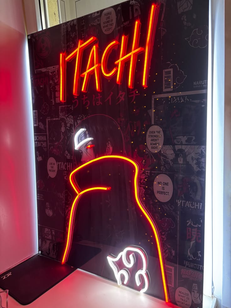 Itachi Uchiha LED Neon Sign | Anime Wall Art | Akatsuki Neon Light for Gaming Room, Bedroom & Anime Setup-1