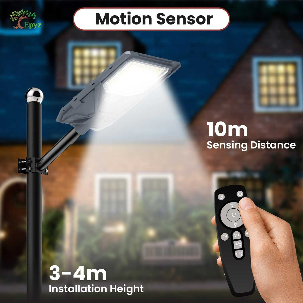 100W SOLAR STREET LIGHT WITH MOTION SENSOR