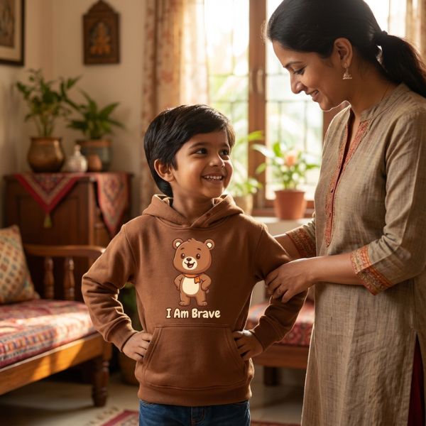 Stay Happy & I Am Brave Kids Hoodie Combo-2