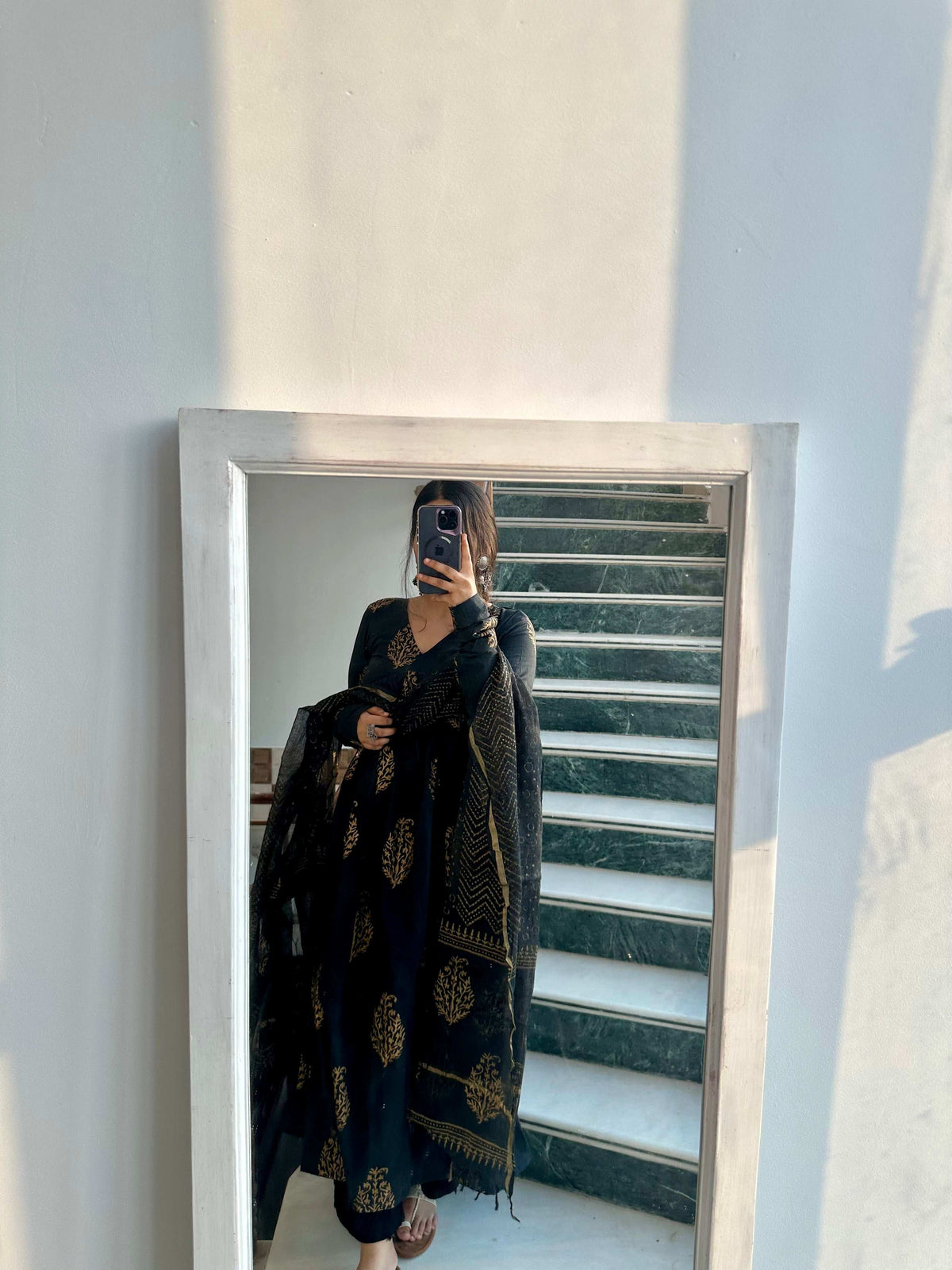 Karaj set ( Kota doriya set ) Black