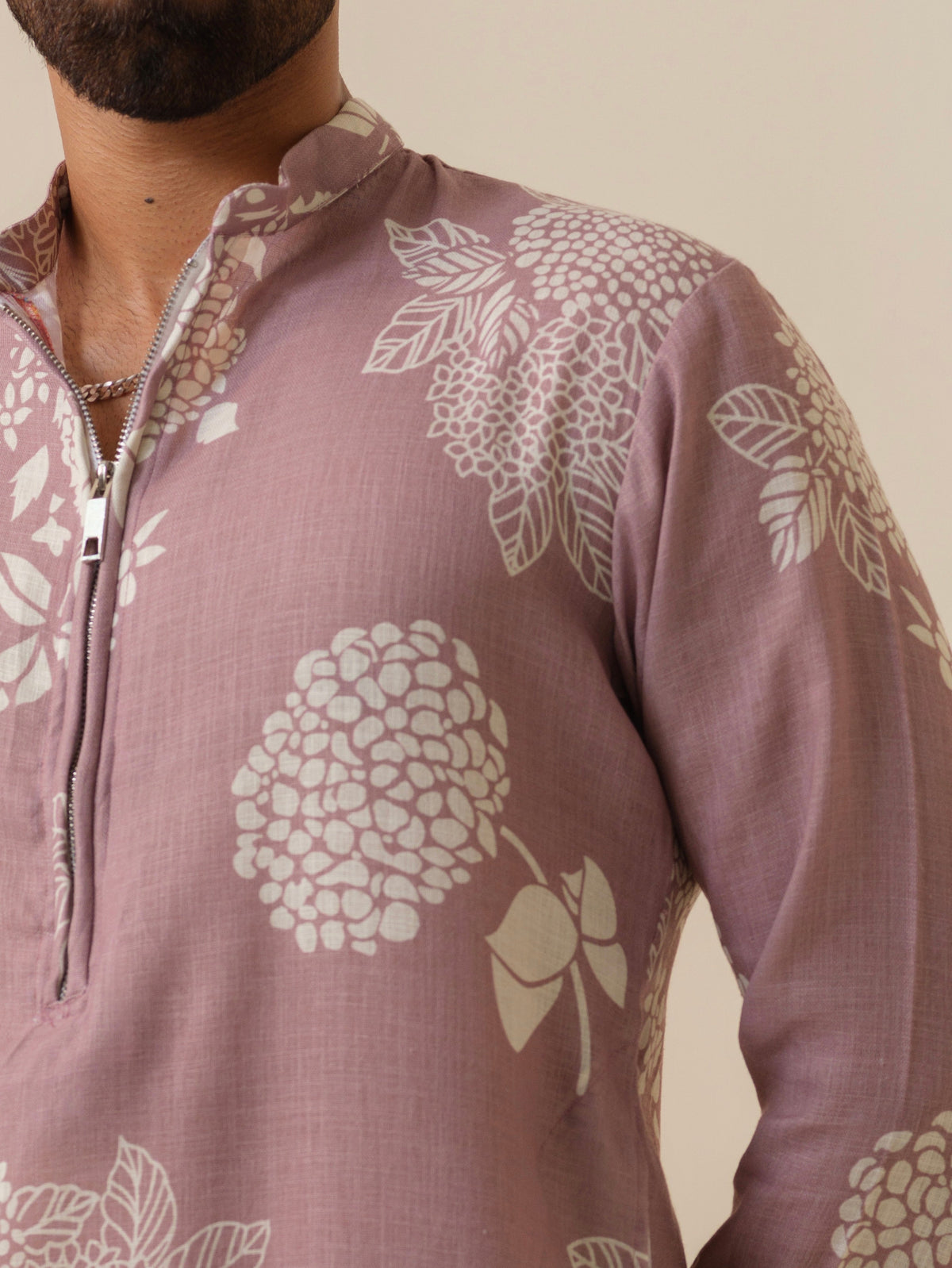 Desi Munda — Men's Khadi Linen Kurta with Zipper | Printed Ethnic Wear India | Kurtaloom