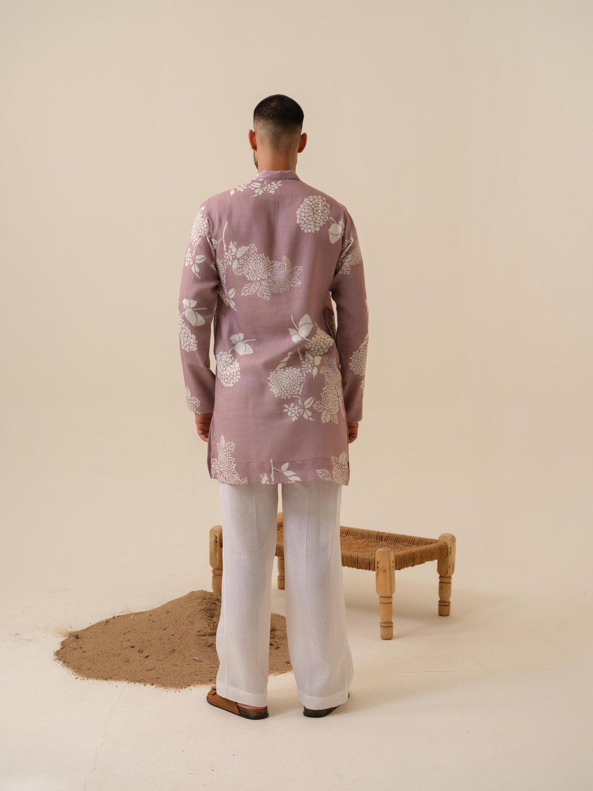 Desi Munda — Men's Khadi Linen Kurta with Zipper | Printed Ethnic Wear India | Kurtaloom