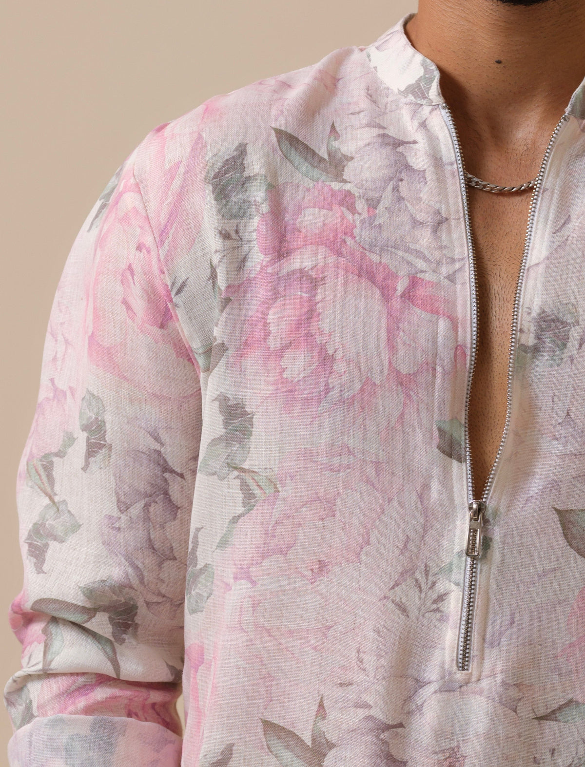 Raees Vibes — Men's Floral Printed Designer Kurta | Khadi Linen Ethnic Wear | Kurtaloom