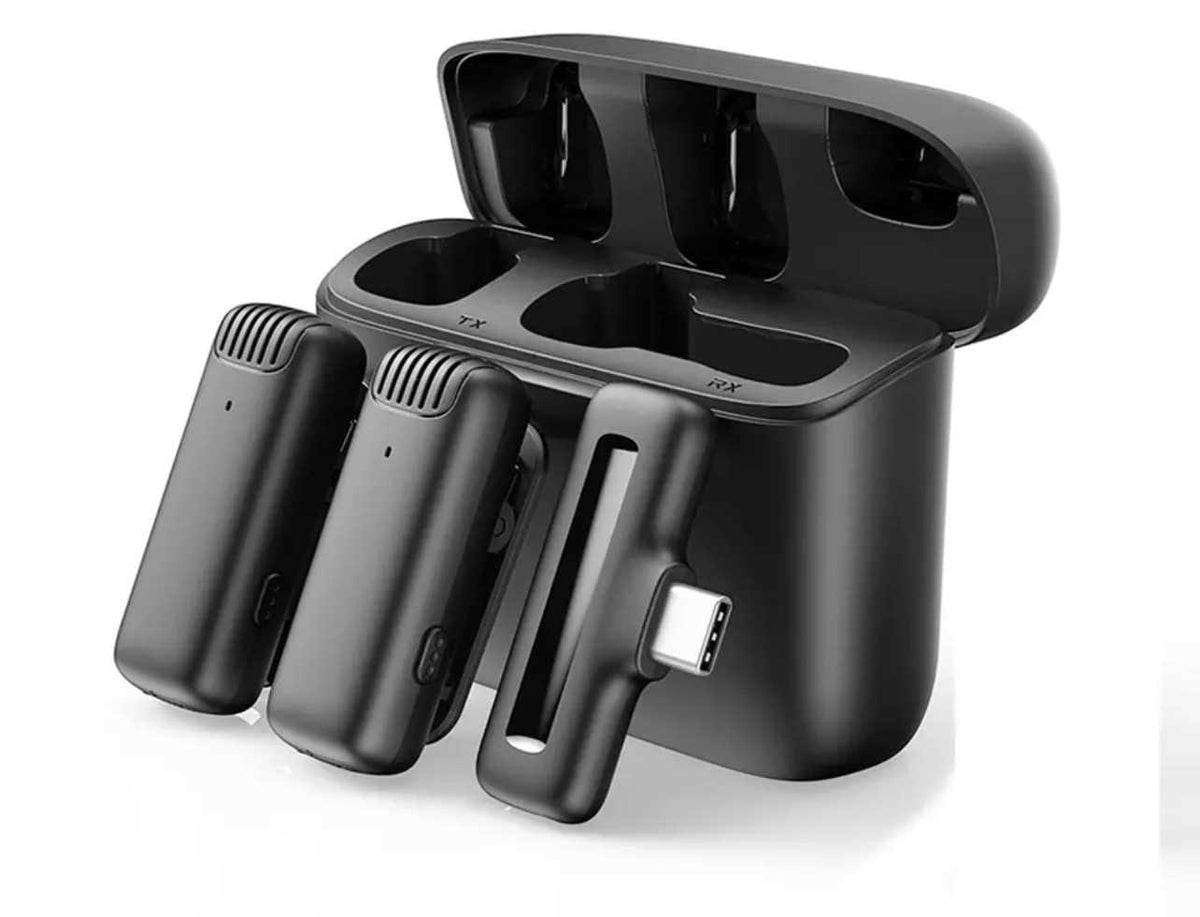 [New] APEXEL Wireless Noise Cancelling Interview Microphone For Mobile With Charging Case engape18 Others - APEXEL INDIA - Mobile Lens - Mobile Camera Lens - Cellphone Accessories - Phone Lens - Smartphone Lens
